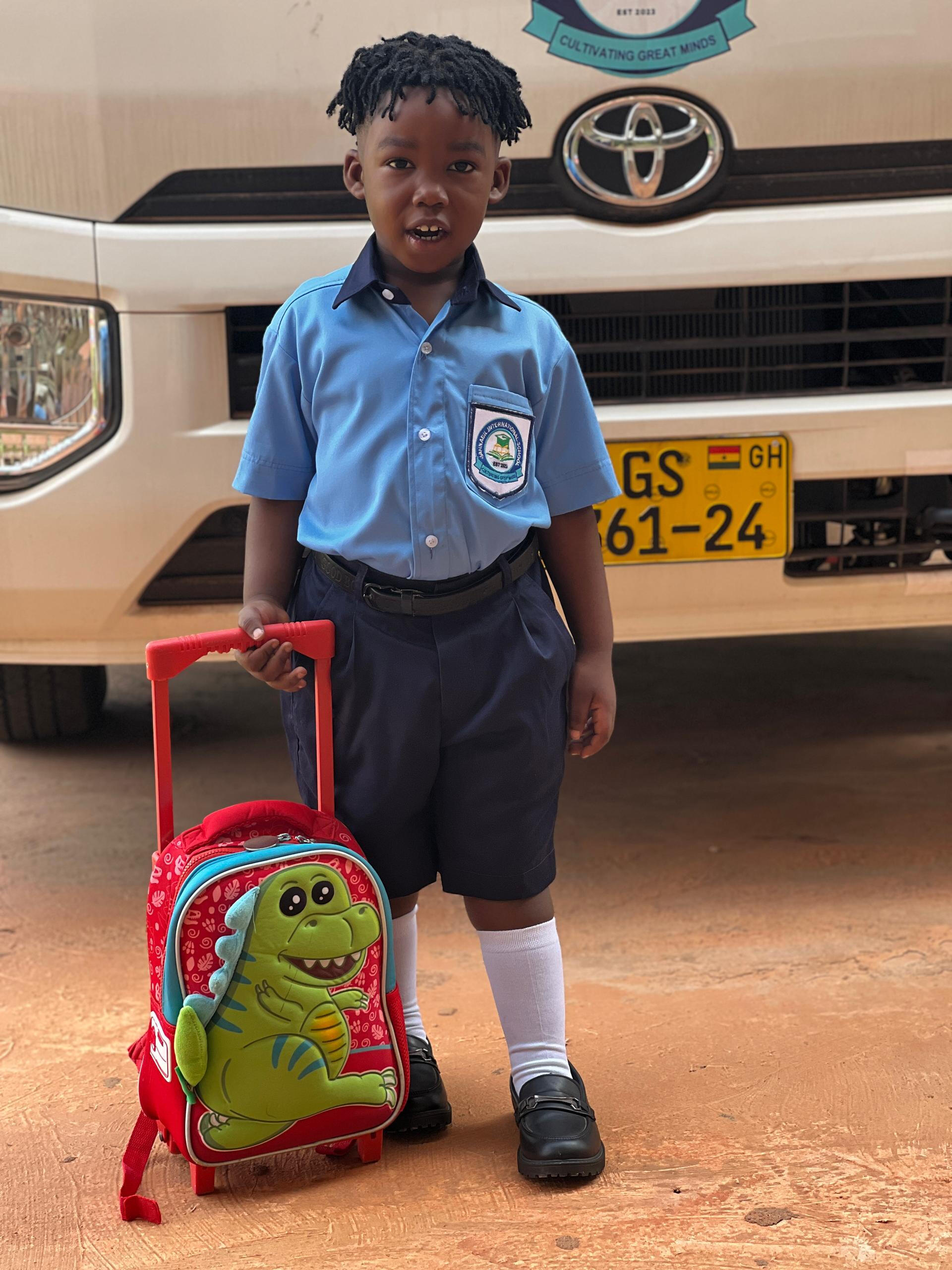 Student Jahnabil International School pupil ready for school in Aburi Ghana